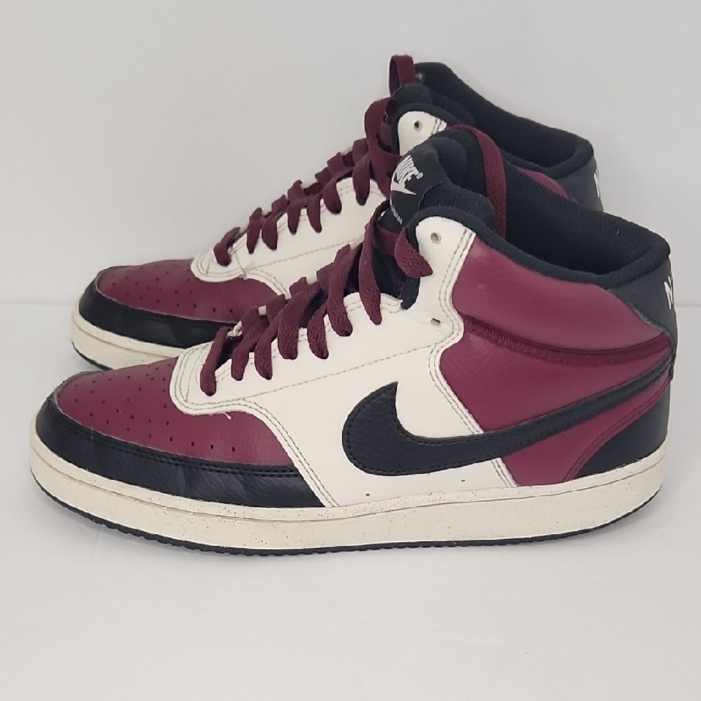 Nike Maroon and Black High-Top Sneakers - Picture 3 of 7